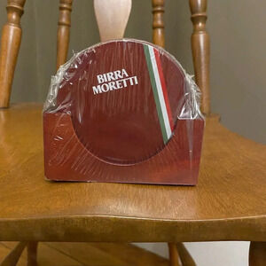 Birra Moretti Wooden Coasters Set Of 4 Italy Italia Beer New Sealed